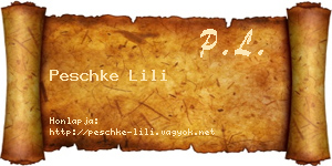 Peschke Lili névjegykártya